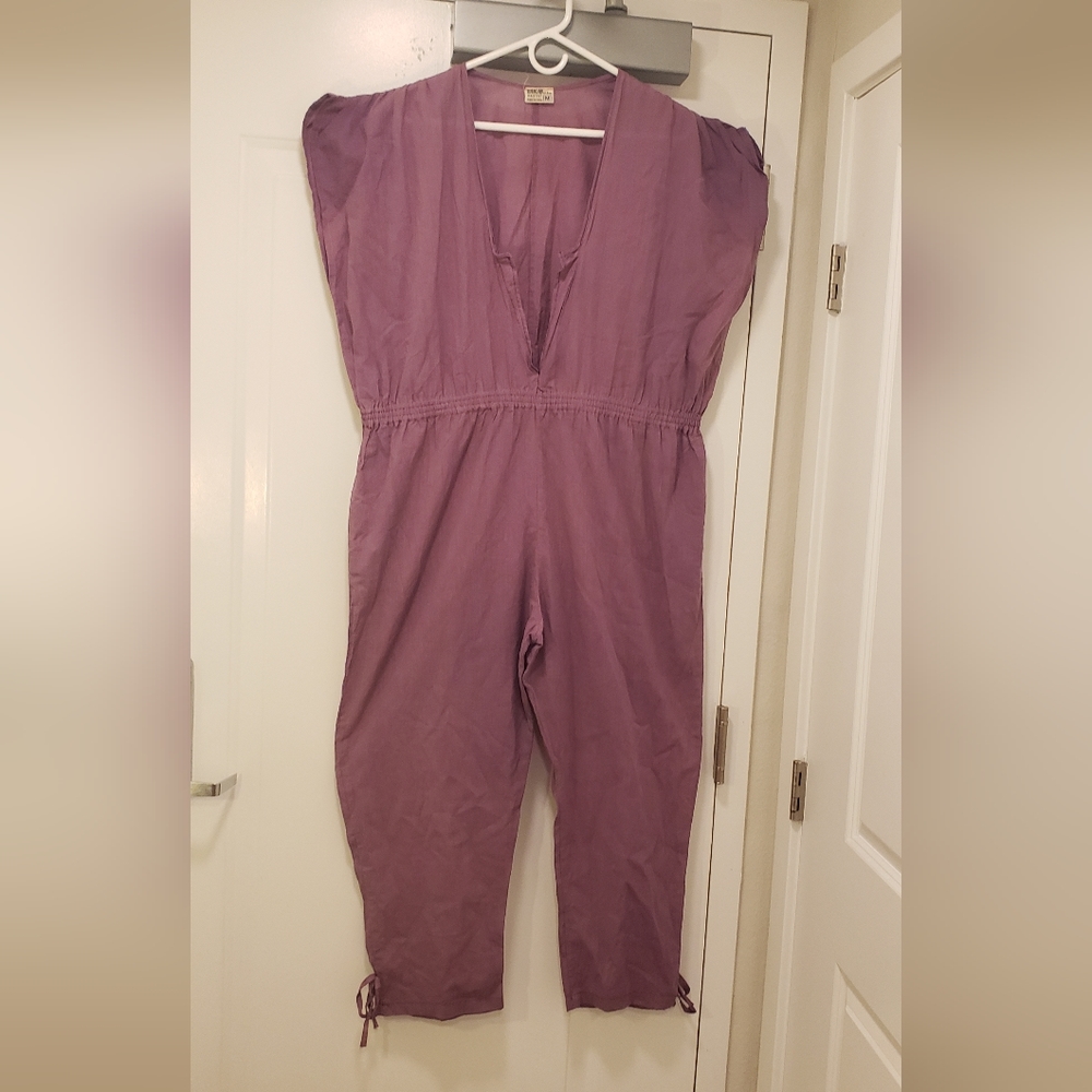 Vintage Indian Jumpsuit sleeveless cotton 1970s Medium oversized unique vintage